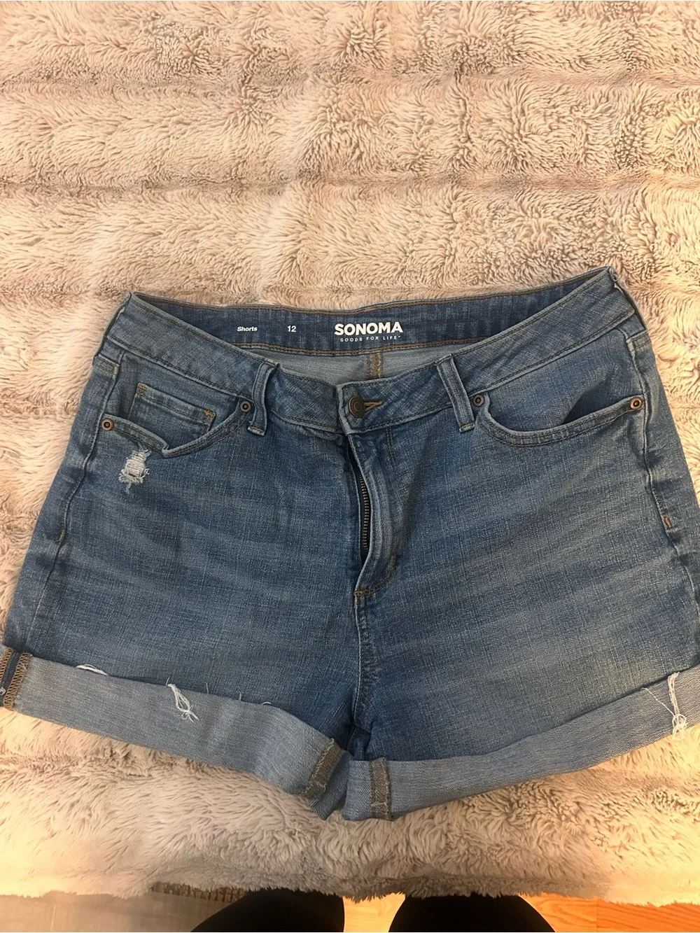 Sonoma Blue Rolled Cuff Denim Shorts